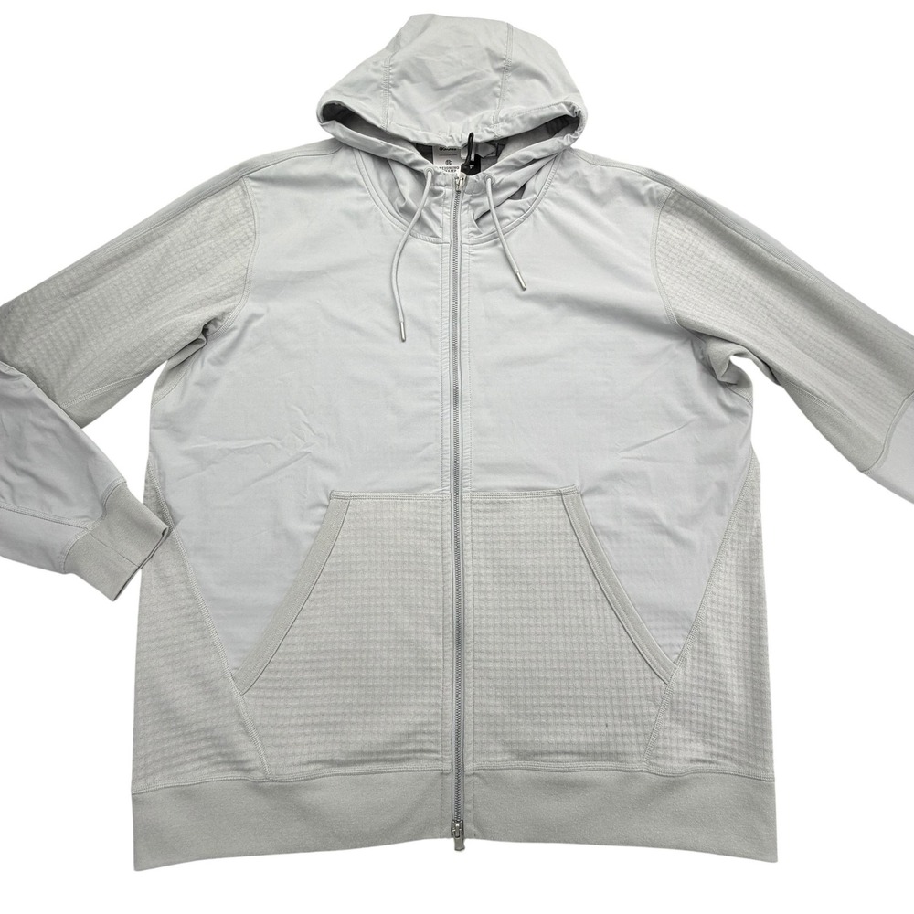 Adidas Reigning Champ Hoodie Mens 2XL Gray Full Zip Hooded Fleece Stretch NWT